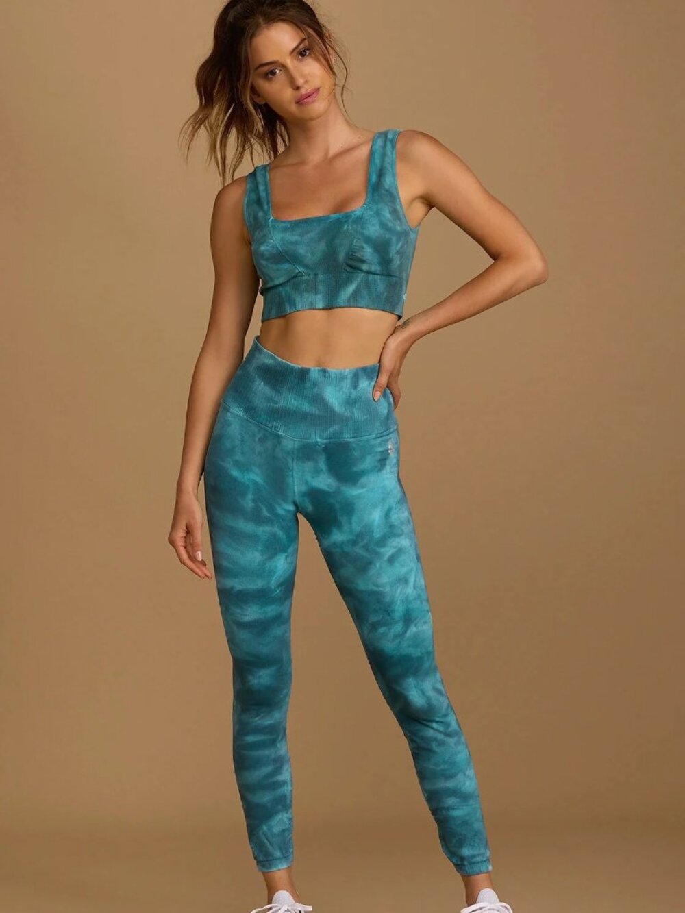 ☀️ FP Movement Good Karma Tie Dye Leggings M/L Blue Peacock NWT